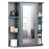 Tangkula Bathroom Medicine Cabinet, Wall Mounted Bathroom Cabinet with Mirror Door and Shelves