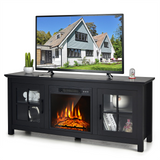Tangkula 58 Inches TV Console with Fireplace Insert, Fireplace TV Stand for TVs up to 65 Inches