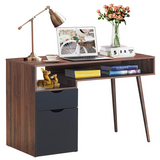 Tangkula Computer Desk with Drawers, Multipurpose Home Office Desk Writing Desk