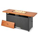 Tangkula 57 Inches Propane Fire Pit Table, Patiojoy 50,000 BTU Outdoor Rectangular FirePit Table