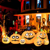 Tangkula 8 FT Halloween Inflatable Pumpkin Patch Lanterns with Witches' Cat