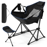 Tangkula Folding Camping Chair, Portable Camp Chair with Retractable Footrest