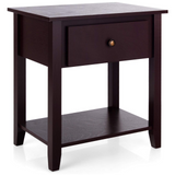 Tangkula End Table with Drawer, Nightstand w/Drawer and Storage Shelf