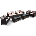 4-Piece Patio Furniture Set, Rattan Wicker Chair Set with 1 Loveseat, 2 Single Sofas - Tangkula