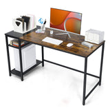 Tangkula 55/59-Inch Reversible Computer Desk with Adjustable Storage Shelves