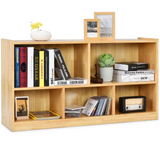 Tangkula Wood Storage Cube Bookcase, 2 Tier 5 Cube Open Shelf Storage Cabinet, Multipurpose Bookshelf