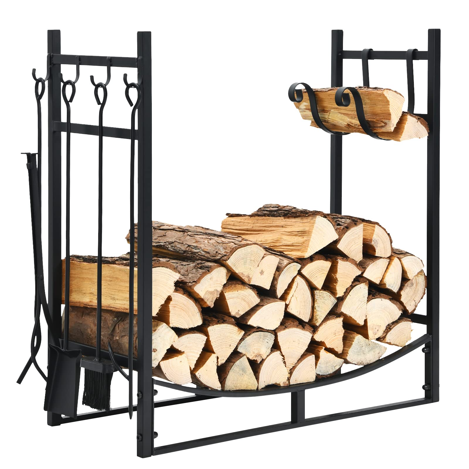 Ancha Log Racks Tangkula 30 Inches Firewood Log Rack with 4 Tools Set – tangkula