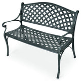 Outdoor Garden Bench Park Bench, All-Weather Cast Aluminum Patio Bench Chair Porch Loveseat