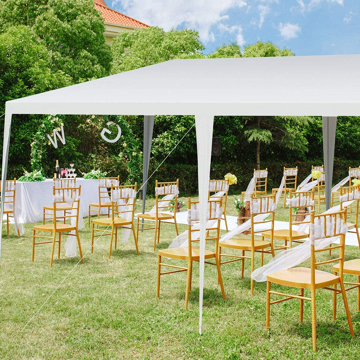 Tangkula 10 x 20 Feet Canopy Tent, Waterproof Wedding Canopy with Wind Rope