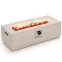 42" Rectangle Terrazzo Propane Gas Fire Table with Auto-Ignition - Tangkula