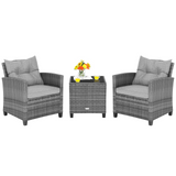 Tangkula 3 Pieces Patio Furniture Set