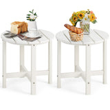 Tangkula Round Outdoor Side Table, 18 Inch Weather Resistant HDPE Adirondack Table