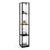 Tangkula Floor Lamp with Shelves, 64 Inches Modern Shelf Floor Lamp with 3-Level Dimmable LED Bulbs and Rotatable LED Poles
