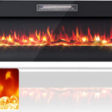 Tangkula 30 Inches Recessed Electric Fireplace, in-Wall & Wall Mounted Electric Heater