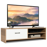 Tangkula TV Stand for 55-Inch TV, TV Console Table with 2 Open Shelf & Drawer