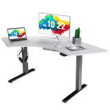 Tangkula Large L Shaped Dual Motor Standing Desk, 72" Electric Height Adjustable Stand Up Desk with 3 Memory Positions