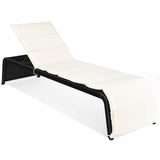 Tangkula Outdoor Chaise Lounge Chair, 5-Position Adjustable Rattan Recliner Chair