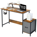 Computer Desk with Reversible Fabric Drawer & Moveable Shelf