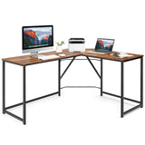 L Shaped Corner Computer Desk, 58 Inch Computer Workstation with Reinforced Metal Frame
