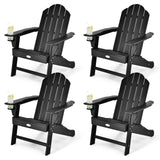 Tangkula Adirondack Chair Outdoor, Fade Resistant HDPE Armchairs with Cup Holder