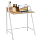 Tangkula 2 Tier Computer Desk, Home Office Desk with Sturdy Frame