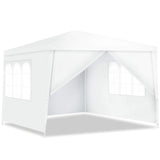 Tangkula 10'x10' Canopy Tent, Party Wedding BBQ Tent, Heavy Duty Gazebo Shelter Pavilion Cater w/4 Removable Sidewalls
