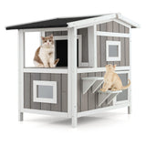 Tangkula 2-Story Outdoor Cat House