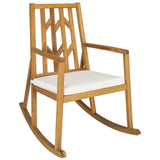 Tangkula Acacia Wood Patio Rocking Chair, Outdoor Porch Rocker