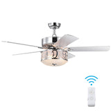 Tangkula 52"Ceiling Fan w/Lights & Remote Control, Lighting Fan w/5 Reversible Blades