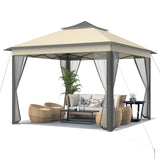 Tangkula 11x11 Ft Pop up Gazebo, 2-Tier Patio Gazebo with Netting, Carry Bag