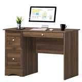 Computer Desk with 3 Drawers, Wooden Home Office Desk PC Laptop Notebook Desk, Compact Study Desk Writing Desk