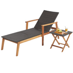 2 Piece Patio Chaise Lounge & Table Set - Tangkula