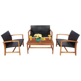 Tangkula 4-Piece PE Rattan Patio Furniture Set, Outdoor Conversation Set
