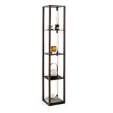 Tangkula Floor Lamp with Shelves, 64 Inches Modern Shelf Floor Lamp with 3-Level Dimmable LED Bulbs and Rotatable LED Poles
