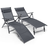 Tangkula Outdoor Aluminum Chaise Lounge Chair