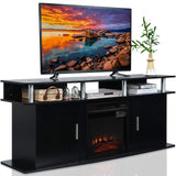 Fireplace TV Stand, Modern Media Console Table for TVs up to 70 Inches, Entertainment Center