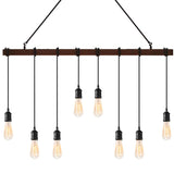 Tangkula Industrial Multi Pendant Light, 8-Light Iron Rustic Island Chandelier, Suspension Line Can Be Adjusted Freely