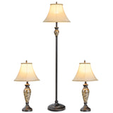 3-Piece Traditional Style Lamp Set - Tangkula