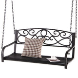 Tangkula 2 Person Hanging Porch Swing, Patio Swing Bench with Chains