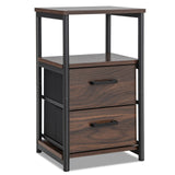 Tangkula Nightstand, Sofa Side End Table with Open Shelf & 2 Drawers