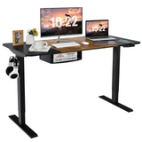 Tangkula 55"x 28" Height Adjustable Electric Standing Desk, Sit Stand Desk, Stand up Computer Workstation w/USB Charging Port