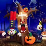 Tangkula 8 FT Halloween Inflatable Dead Tree, Blow Up Lighted Yard Decoration with Pumpkinsn