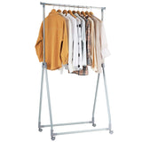 Tangkula Extendable Garment Rack, Heavy Duty Foldable Clothes Rack with Adjustable Hanging Rod