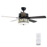 Tangkula 52"Ceiling Fan w/Lights & Remote Control, Lighting Fan w/5 Reversible Blades