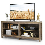 Tangkula Corner TV Stand for TVs up to 65-Inch, Wood Universal 4 Cubby TV Console Table