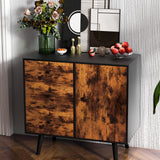Tangkula Storage Cabinet with 3 Drawers and Door Cabinet