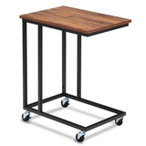 Tangkula Industrial Mobile Side Table, Movable End Table for Coffee Tablet