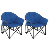 Tangkula Oversized Camping Chair, Outdoor Padded Folding Chair with Cup Holder