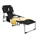 Beach Chaise Lounge Chair with Hole for Face,  for Outdoor Backyard Poolside