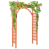 Tangkula 85 inches Garden Arbor, Wooden Wedding Arches Structure w/Trellis Sides for Climbing Plants